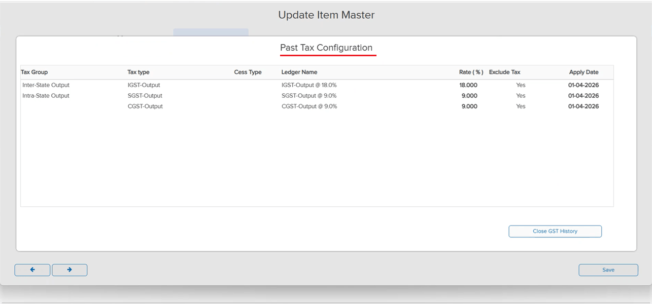 Purchase or Sale Order entry with earlier voucher date and tax computed as per item master