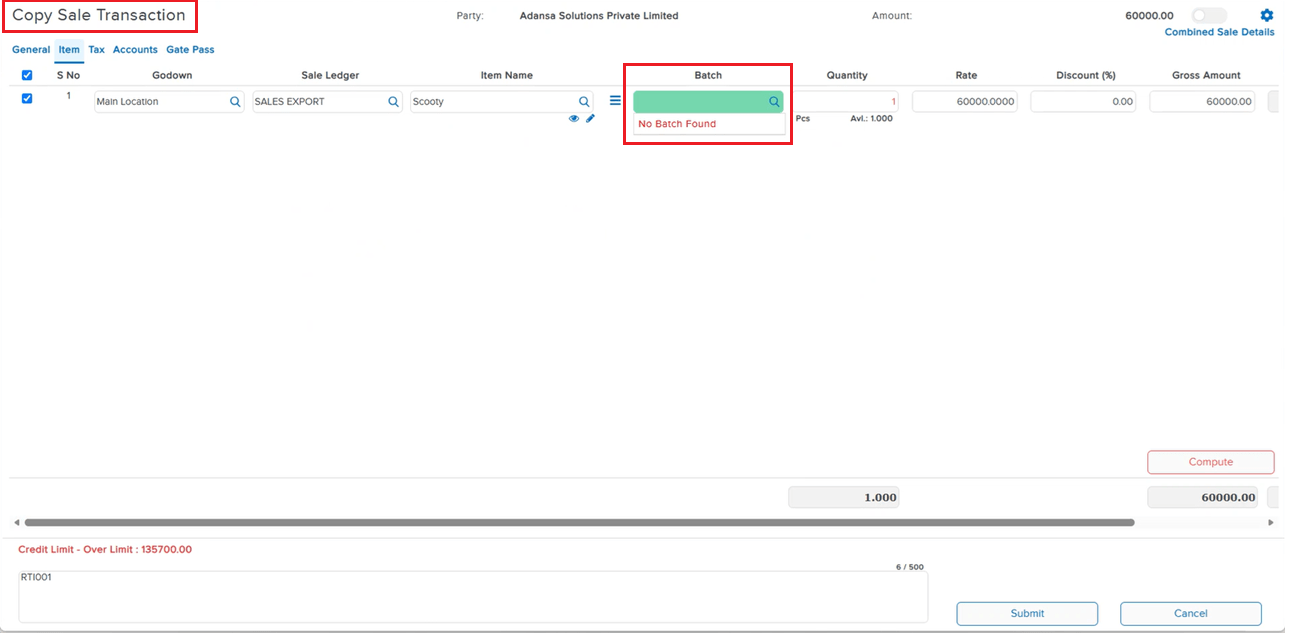 Stock transfer from an empty batch correctly blocked when negative stock is disabled